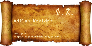 Végh Koridon névjegykártya